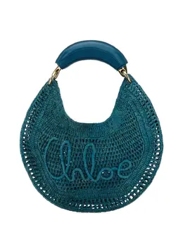 Chloé: Голубая сумка-шоппер 