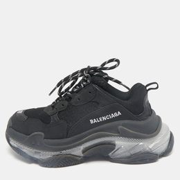 Balenciaga: Чёрные кроссовки  Triple S