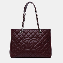Chanel: Бордовая сумка-шоппер 