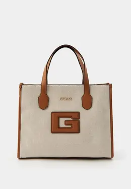 Guess: Бежевая сумка 