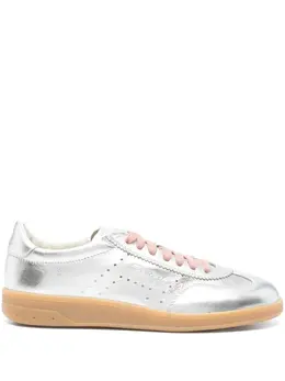 Santoni: Серебристые кроссовки 