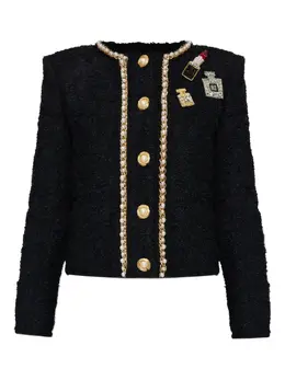 Balmain: Твидовая куртка 