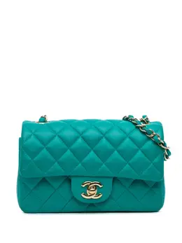 CHANEL Pre-Owned: Голубая сумка через плечо 