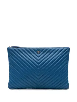 CHANEL Pre-Owned: Голубой клатч 