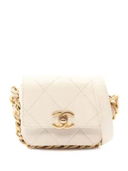 CHANEL Pre-Owned: Белая сумка через плечо 