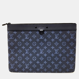 Louis Vuitton: Синий клатч  Pochette