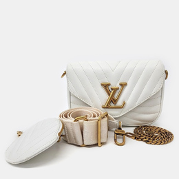 Louis Vuitton: Белая сумка  Pochette