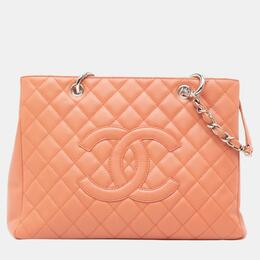 Chanel: Оранжевая сумка-шоппер 