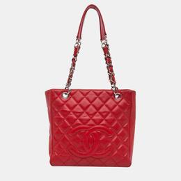 Chanel: Красная сумка-шоппер 