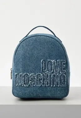 Love Moschino: Голубой рюкзак 