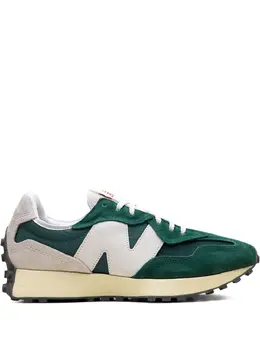 New Balance: Зелёные кроссовки  327