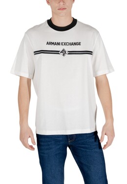 Armani Exchange: Бежевая футболка 