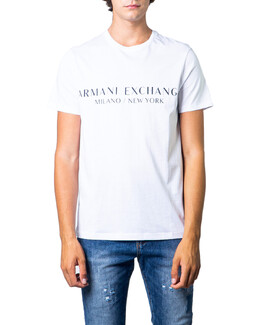 Armani Exchange: Белая футболка 
