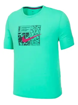 Nike: Зелёная футболка  Dri FIT