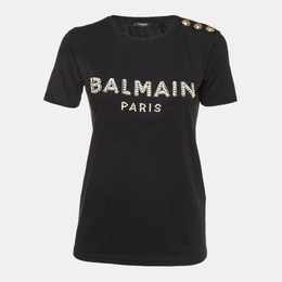 Balmain: Чёрная футболка 