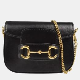 Gucci: Чёрная сумка  Horsebit