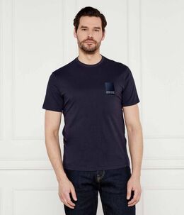 Armani Exchange: Синяя футболка 