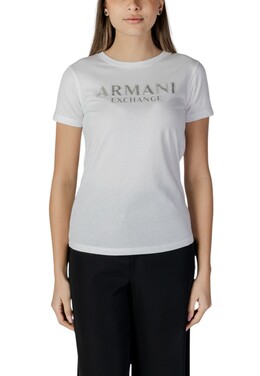 Armani Exchange: Белая футболка 