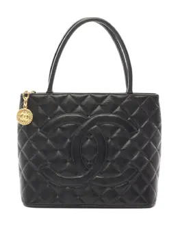 CHANEL Pre-Owned: Чёрная сумка-шоппер 
