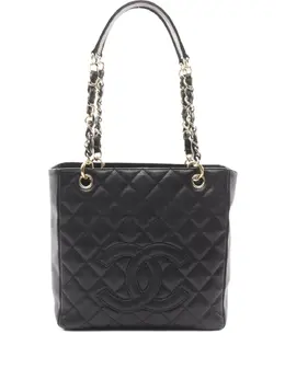 CHANEL Pre-Owned: Чёрная сумка-шоппер 
