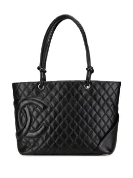 CHANEL Pre-Owned: Чёрная сумка-шоппер 