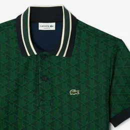 LACOSTE: Зелёное поло 