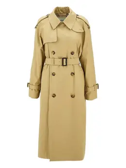 Burberry: Бежевое пальто 