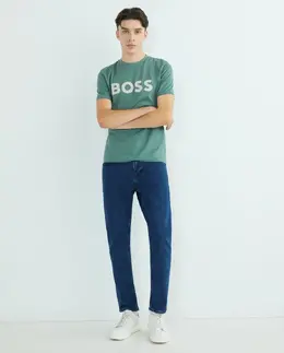 BOSS: Зелёная футболка 