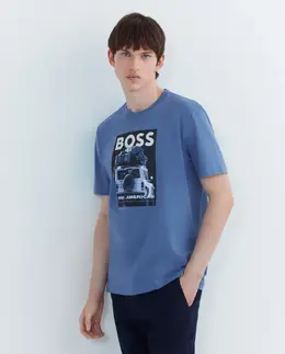BOSS: Синяя футболка 