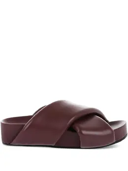 Jil Sander: Бордовые сандалии 