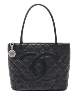 CHANEL Pre-Owned: Чёрная сумка-шоппер 