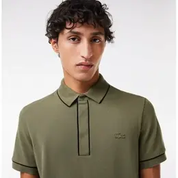 LACOSTE: Зелёное поло 