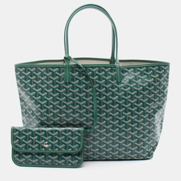 Goyard: Зелёная сумка-шоппер 