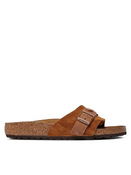 Birkenstock: Коричневые шлёпанцы 