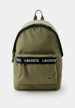 Lacoste: Рюкзак цвета хаки 