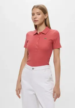 Lacoste: Розовое поло 