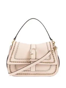 Furla: Бежевая сумка-шоппер 