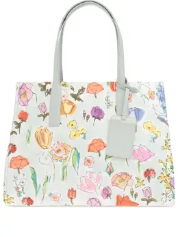 Furla: Голубая сумка-шоппер 