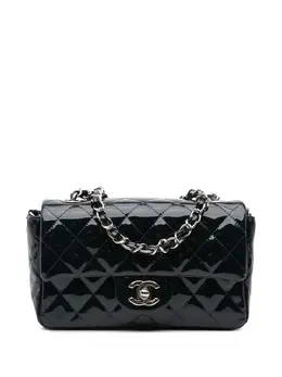 CHANEL Pre-Owned: Голубая сумка через плечо 