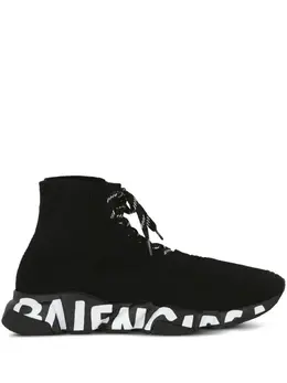 Balenciaga: Чёрные кроссовки  Speed
