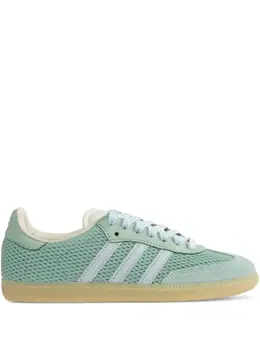 adidas: Зелёные кроссовки  Samba