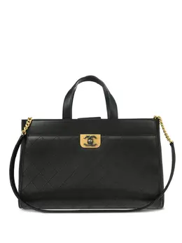 CHANEL Pre-Owned: Чёрная сумка-шоппер 
