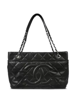 CHANEL Pre-Owned: Чёрная сумка-шоппер 