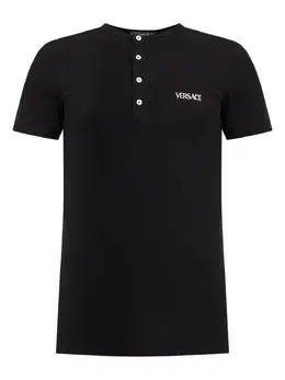 Versace: Чёрная футболка 