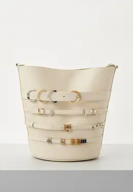 Pinko: Бежевая сумка 