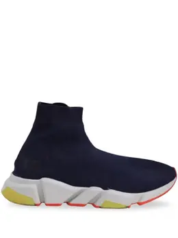 Balenciaga: Синие кроссовки  Speed