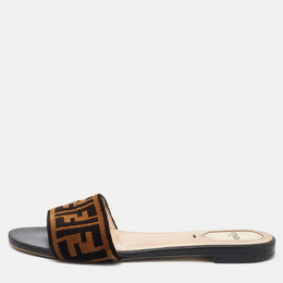 Fendi: Коричневые сандалии  Zucca