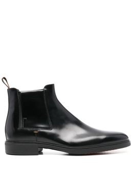 Santoni: Чёрные ботинки 