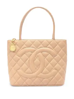 CHANEL Pre-Owned: Бежевая сумка-шоппер 