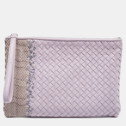 Bottega Veneta: Фиолетовый клатч 